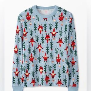Hanna Andersson Adult Holiday Long John Pajama Top 100% Organic Cotton Unisex M